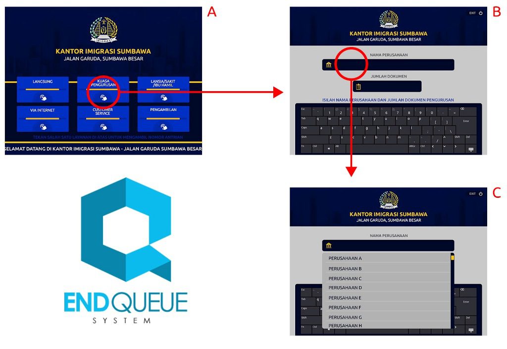 Tampilan Ticketing Mesin Antrian